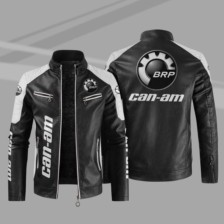 Cam Am Motorcycles Color Block Leather Jacket