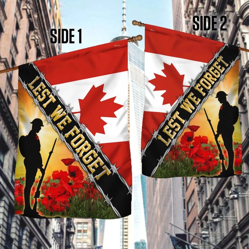 Canada Veteran Remembrance Day Poppy Lest We Forget Flag 2