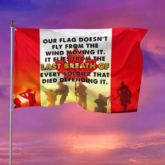 Canada flag our flag doesnt fly from the wind moving it flag