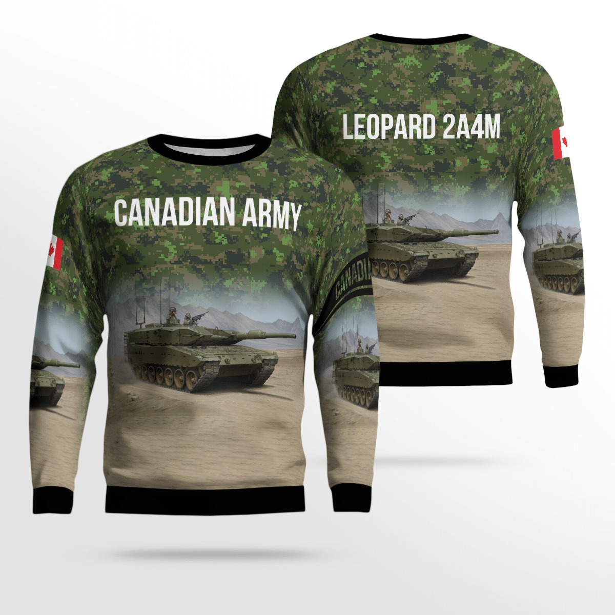 Canadian Army Leopard 2A4m Tank Canada flag sweater sweatshirt