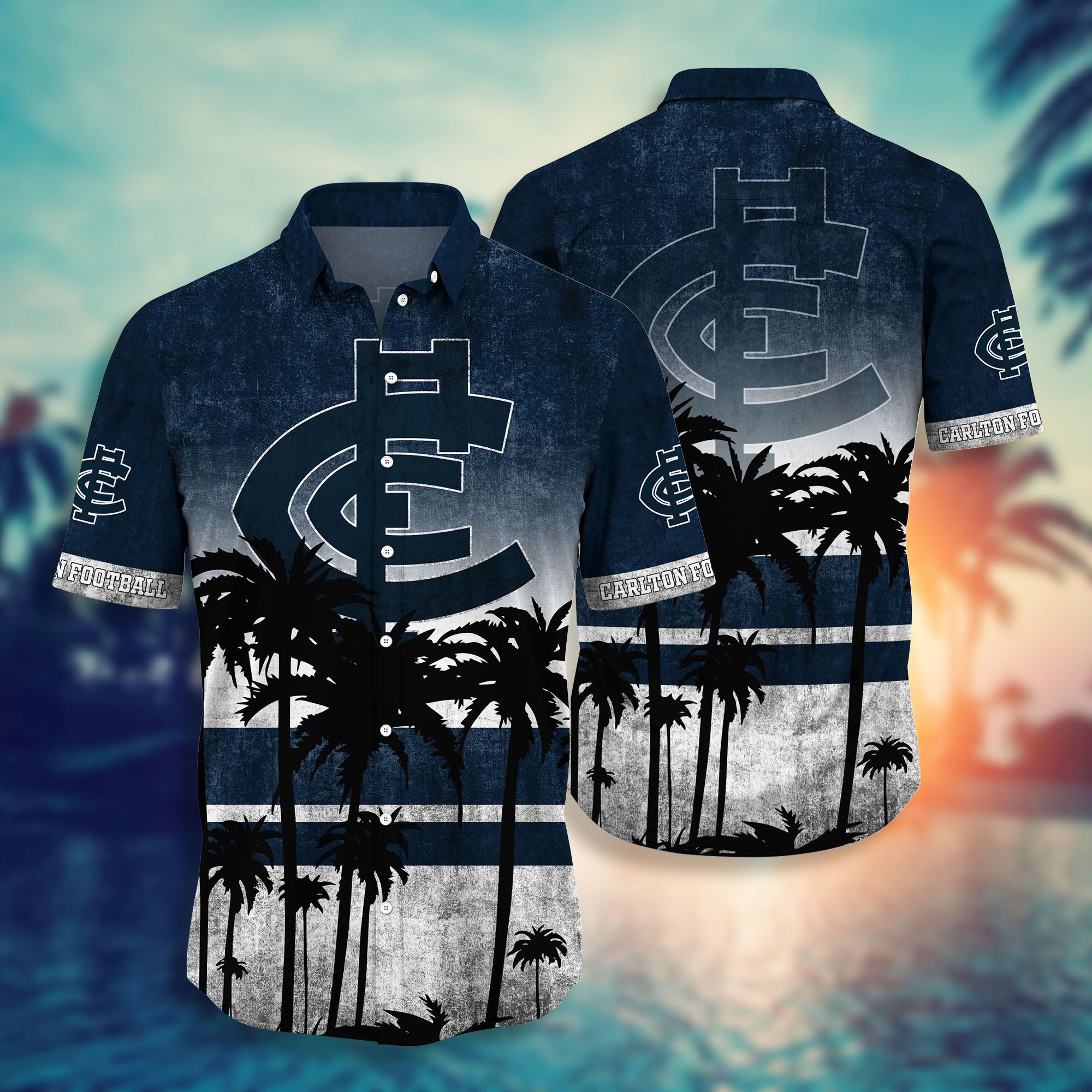 Carlton Blues AFL Hawaiian shirt short