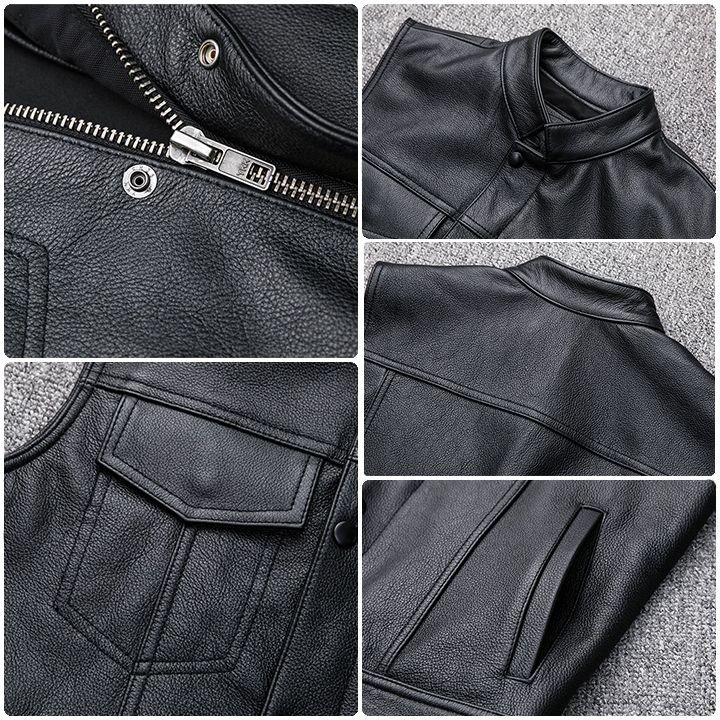 Caterpillar Vest Leather Jacket1