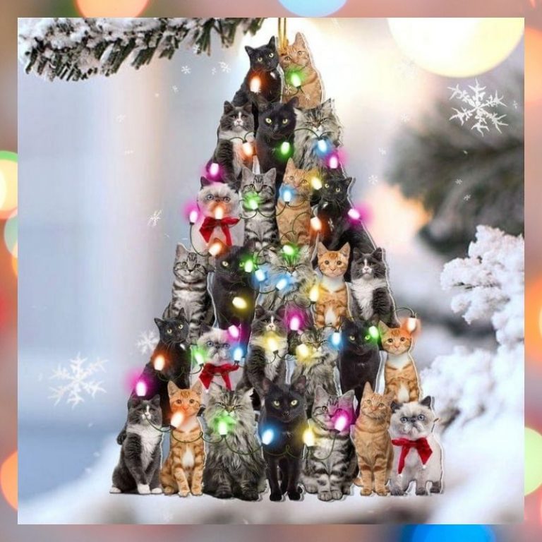Cats Christmas tree hanging ornament 1