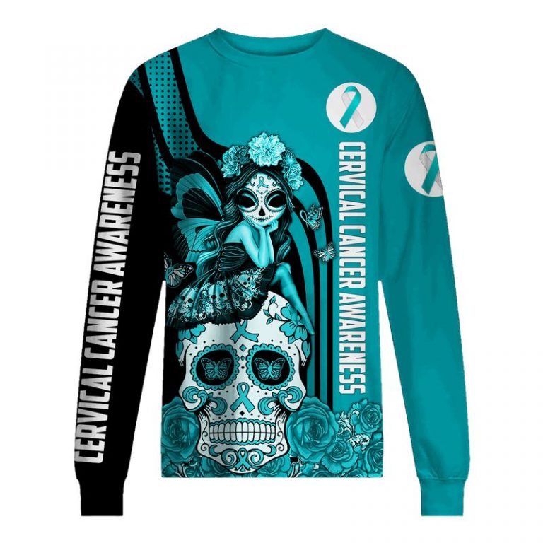 Cervical Cancer Awareness Sugar Skull Fairy 3d shirt hoodie 3