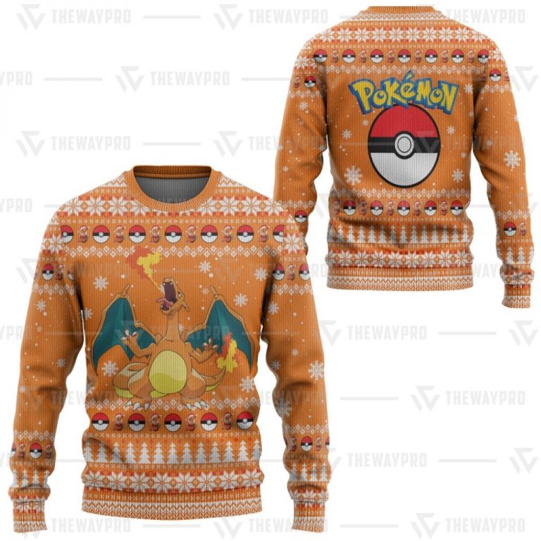 Charizard Pokemon Christmas Knitted Sweater, Sweatshirt 2 Charizard Pokemon Christmas Knitted sweater Sweatshirt 2