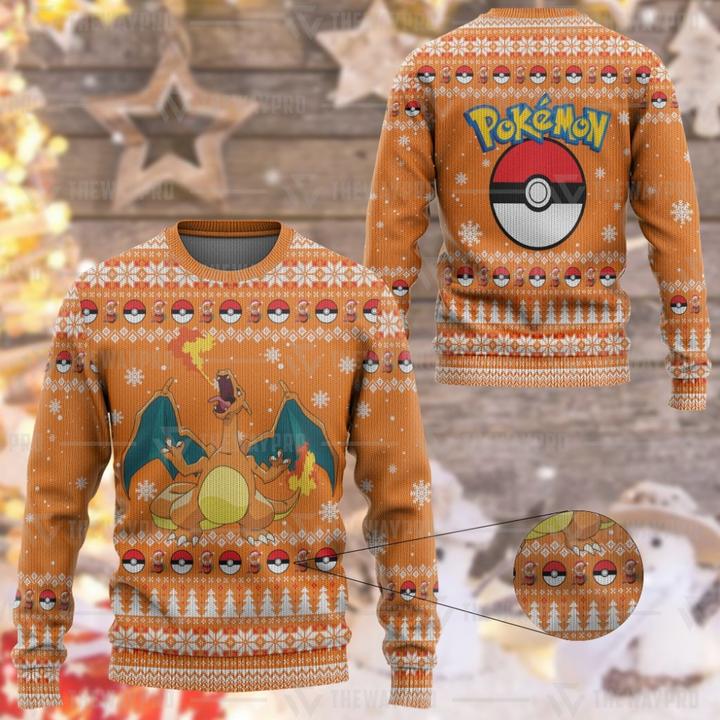 Charizard Pokemon Christmas Knitted sweater Sweatshirt
