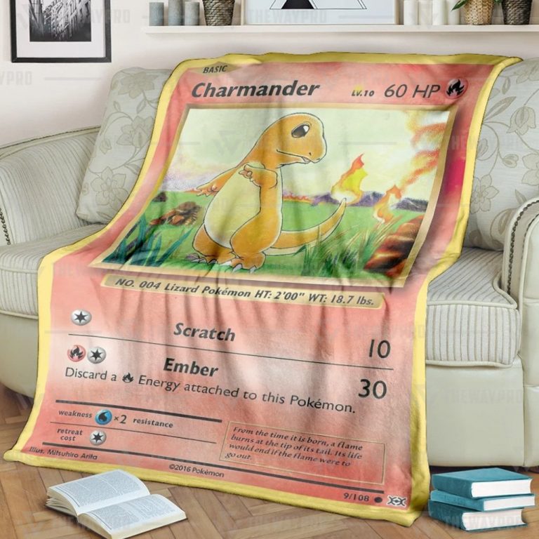 Charmander Pokemon fleece blanket 1