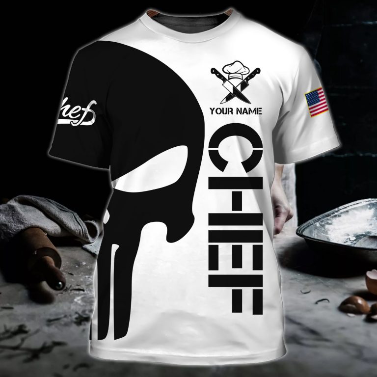 Chef Skull American flag custom personalized 3d shirt 2 Chef Skull American flag custom personalized 3d shirt 2