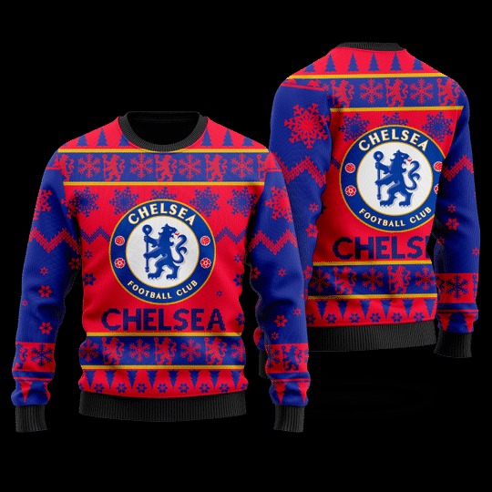 Chelsea football club ugly christmas sweater 1