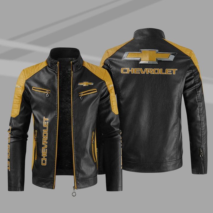 Chevrolet Color Block Leather Jacket1