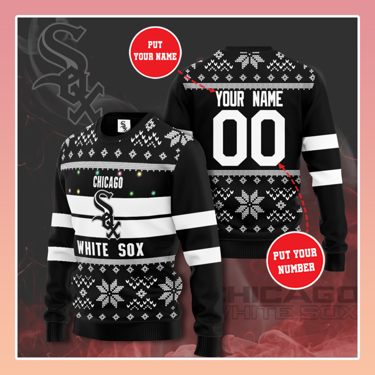 Chicago White SOX Custom Name Christmas Sweater 4 Chicago White SOX Custom Name Christmas Sweater2