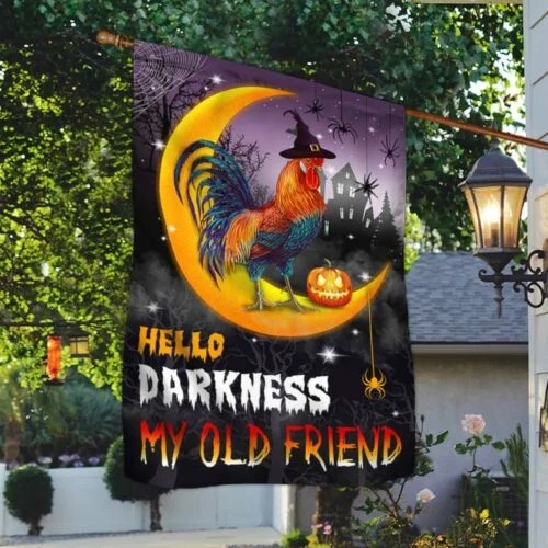 Chicken witch pumpkin moon Hello Darkness My Old Friend flag 5 Chicken witch pumpkin moon Hello Darkness My Old Friend flag 3