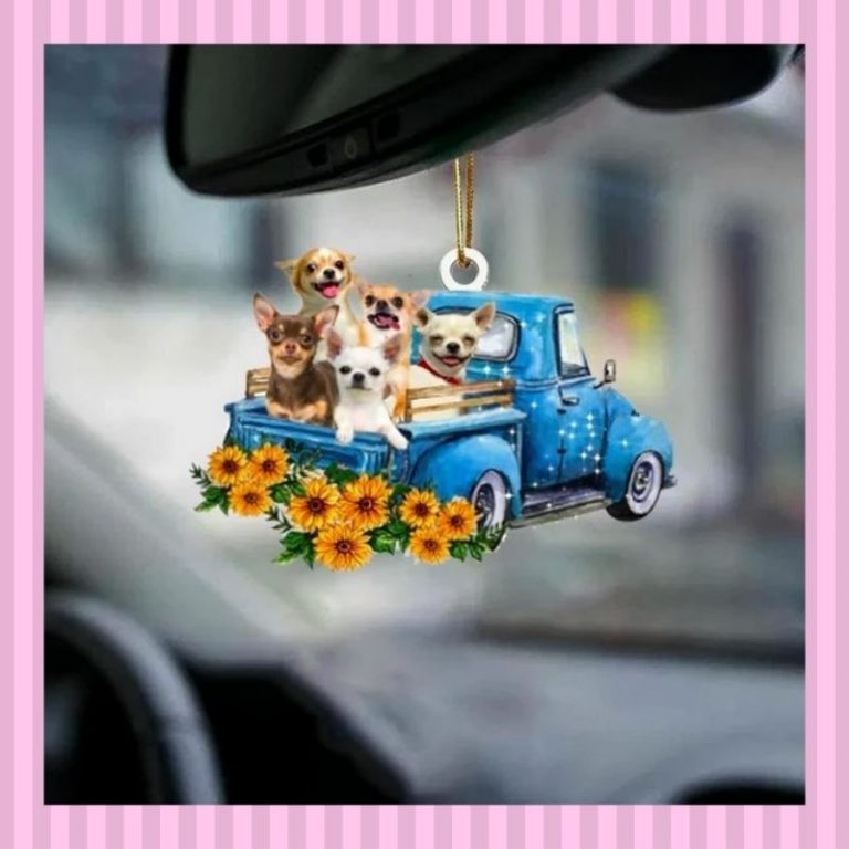 Chihuahua Sunflowers truck Ornament 2 Chihuahua Sunflowers truck Ornament 2