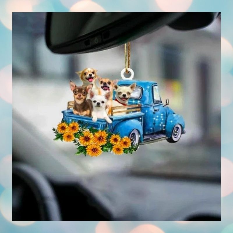 Chihuahua Sunflowers truck Ornament 2 Chihuahua Sunflowers truck Ornament 3