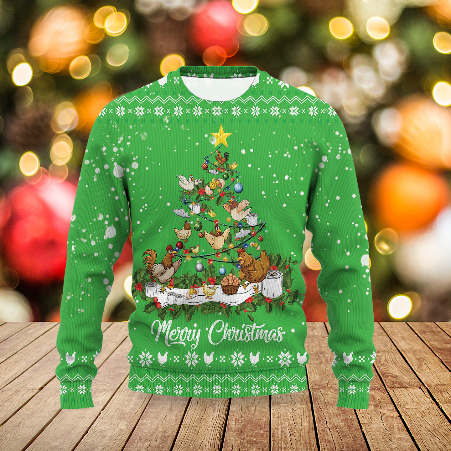 Christmas tree Chicken Mery Christmas sweater sweatshirt 1
