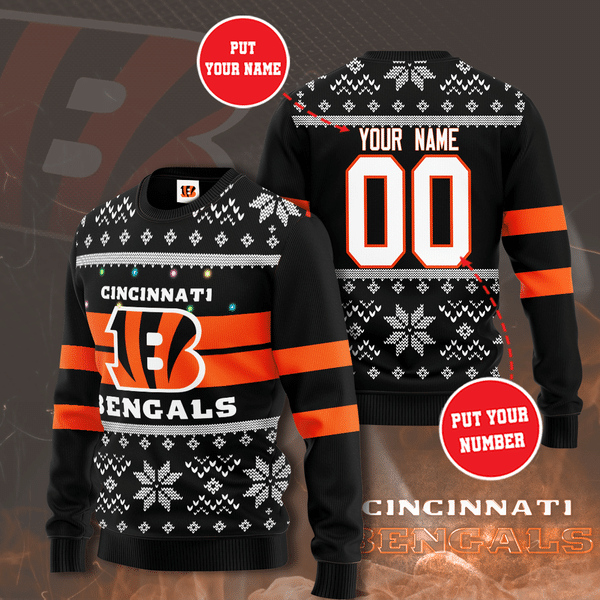 Cincinnati bengals custom name sweater