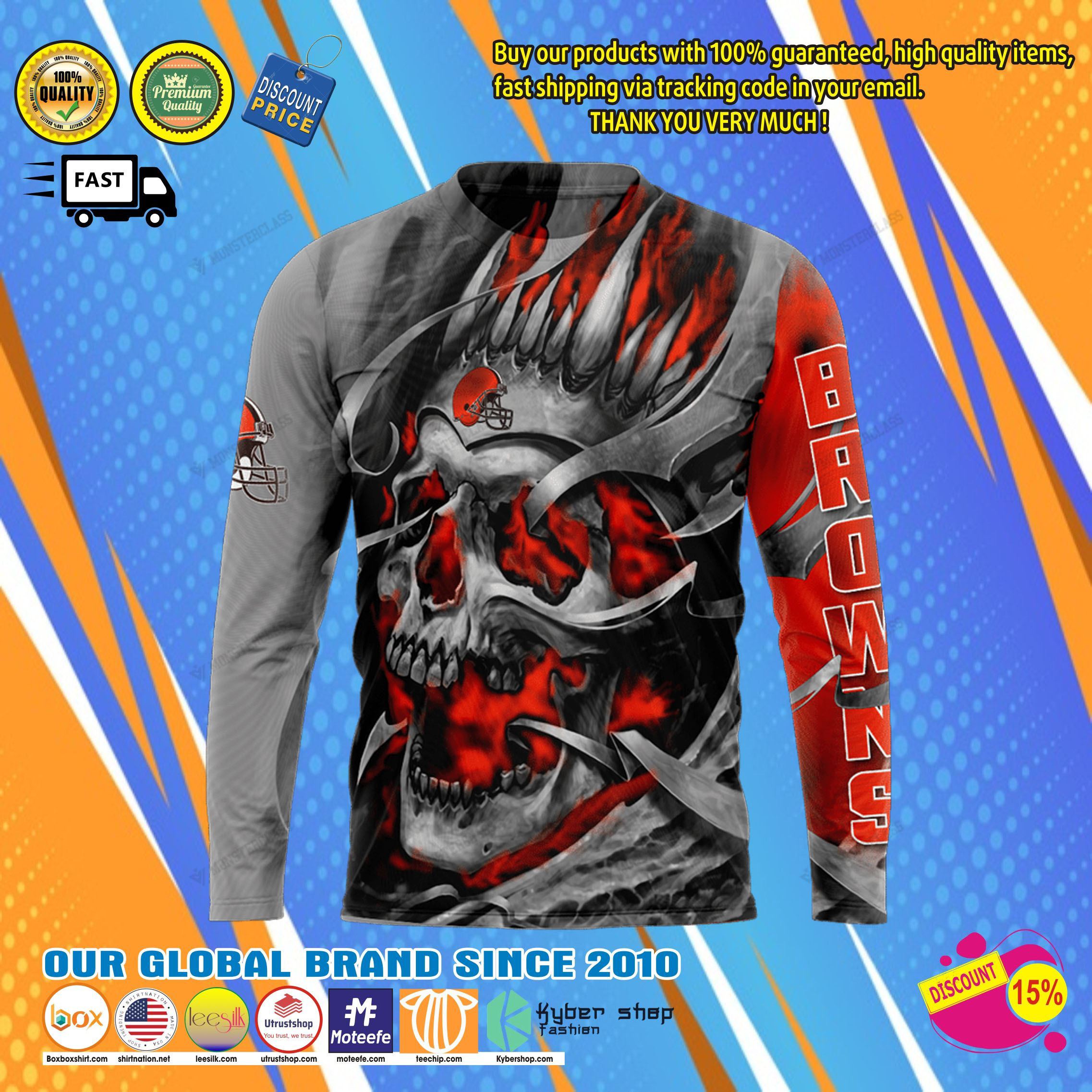 Cleveland browns skull jersey hoodie 5 Cleveland browns skull jersey hoodie8