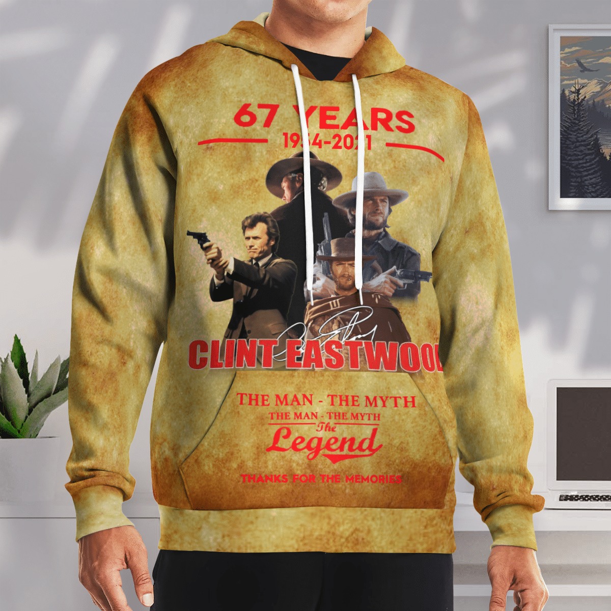 Clint Eastwood 67 years the legend thank for the memories 3d hoodie sweatshirt 4