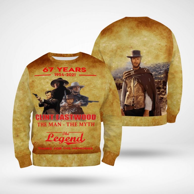 Clint Eastwood 67 years the legend thank for the memories 3d hoodie sweatshirt 6