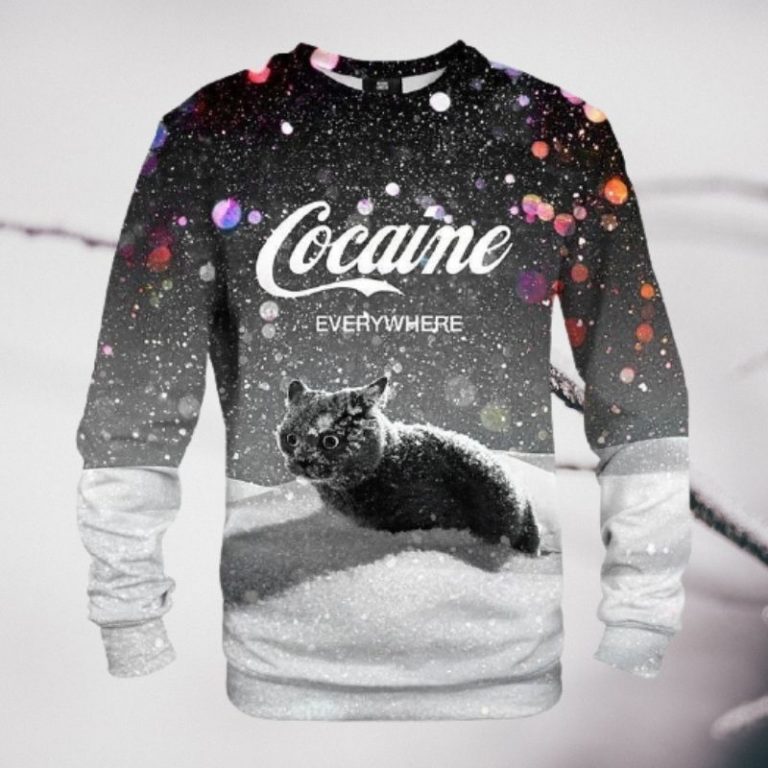 Cocaine Cat snow Everywhere 3d sweatshirt (8) Cocaine Cat snow Everywhere 3d sweatshirt 8