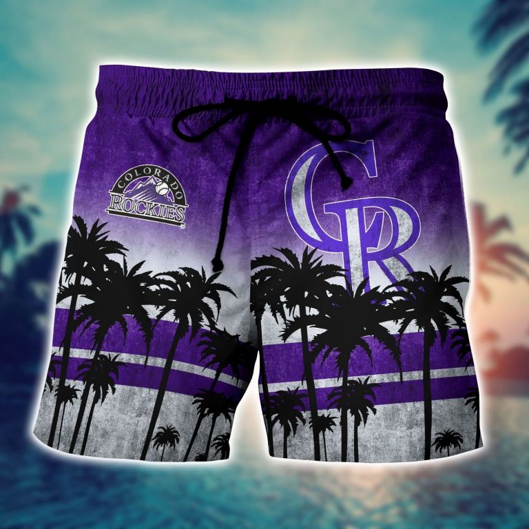 Colorado Rockies hawaiian shirt short 1