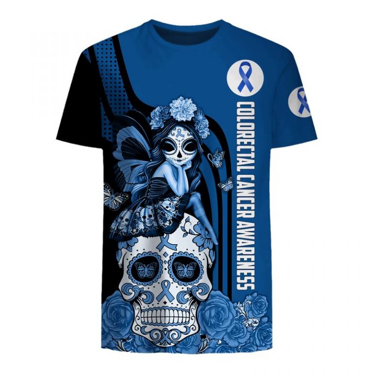 Colorectal Cancer Awareness Sugar Skull Fairy 3d shirt, hoodie (5) Colorectal Cancer Awareness Sugar Skull Fairy 3d shirt hoodie 5
