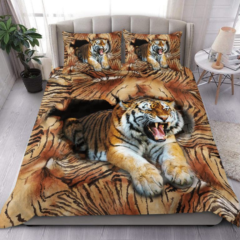 Cool tiger quilt bedding set 1