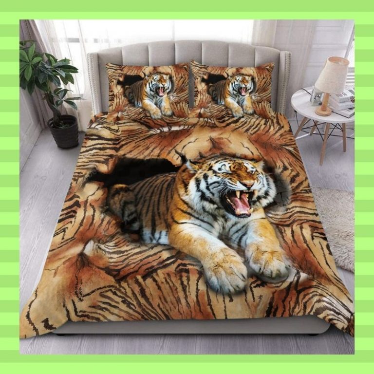 Cool tiger quilt bedding set 3