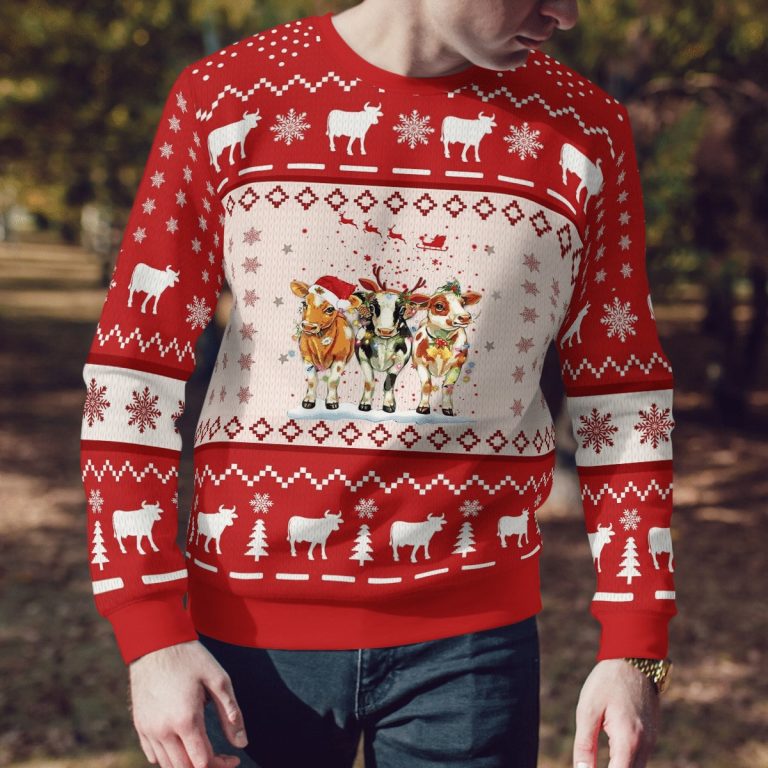 Cows Christmas 3d over printed hoodie sweatshirt 2