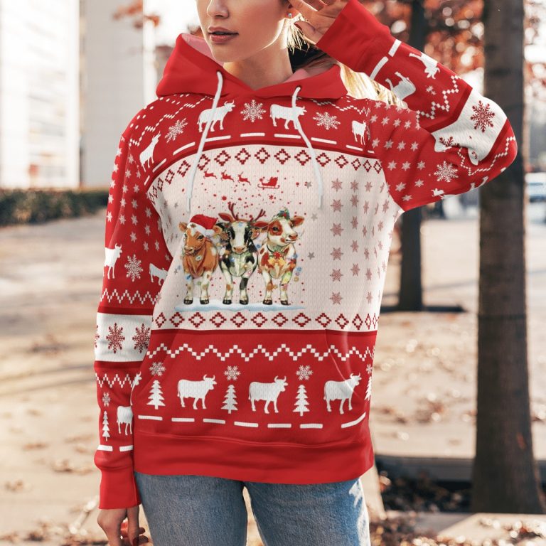 Cows Christmas 3d over printed hoodie sweatshirt 9.1