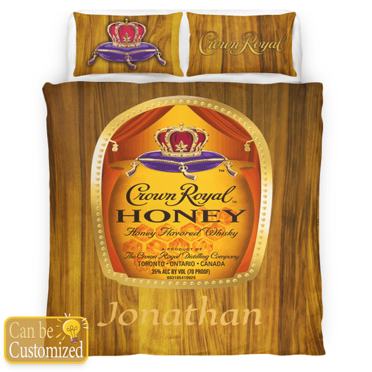 Crown royal honey personalized custom name bedding set