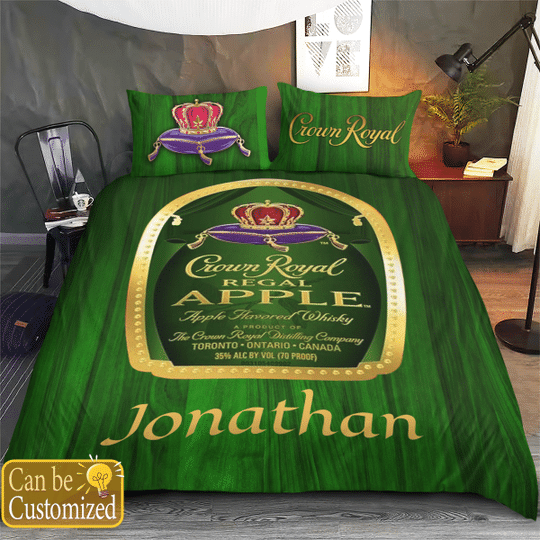 Crown royal regal apple personalized custom name bedding set1