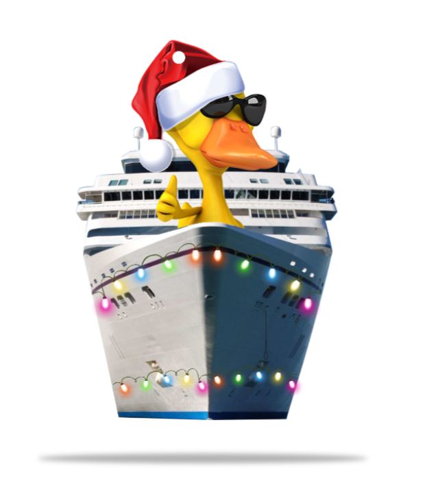 Cruising Duck Christmas custom name hanging ornament 4 Cruising Duck Christmas custom name hanging ornament 1