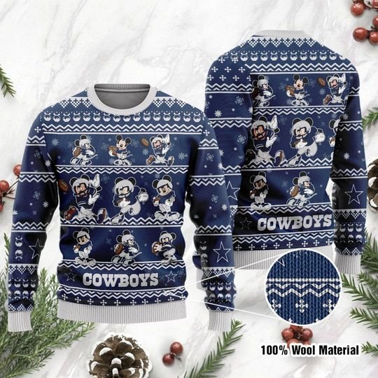 Dallas Cowboys Mickey Custom name Sweatshirt Sweater