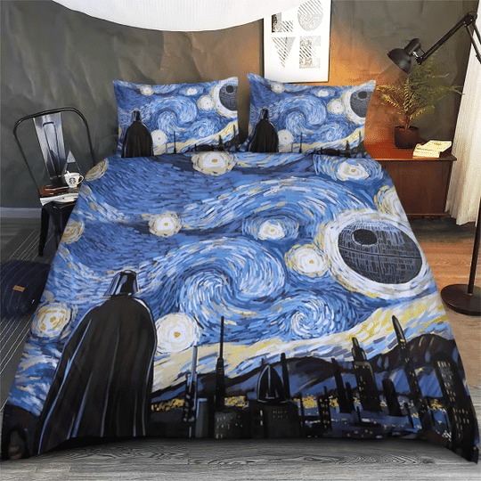 Darth Vader Star War starry night Van Gogh quilt bedding set 1