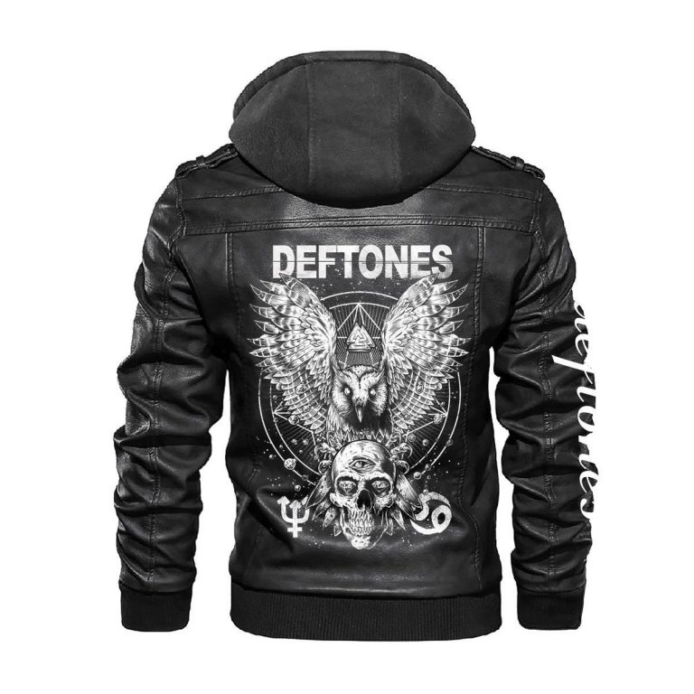 Deftones owl skull custom personalized name leather jacket 2