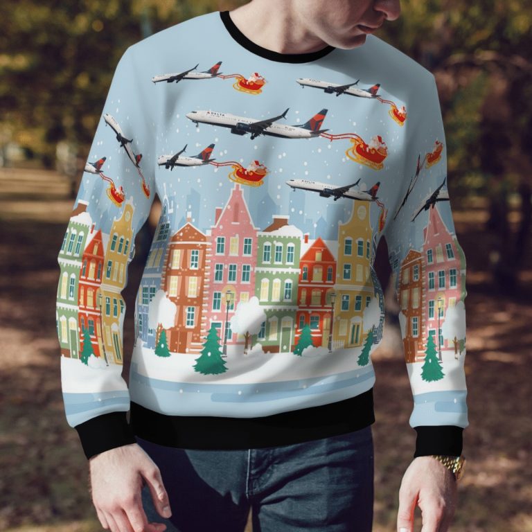 Delta Air Lines Boeing 737 900ER Christmas sweater sweatshirt 3