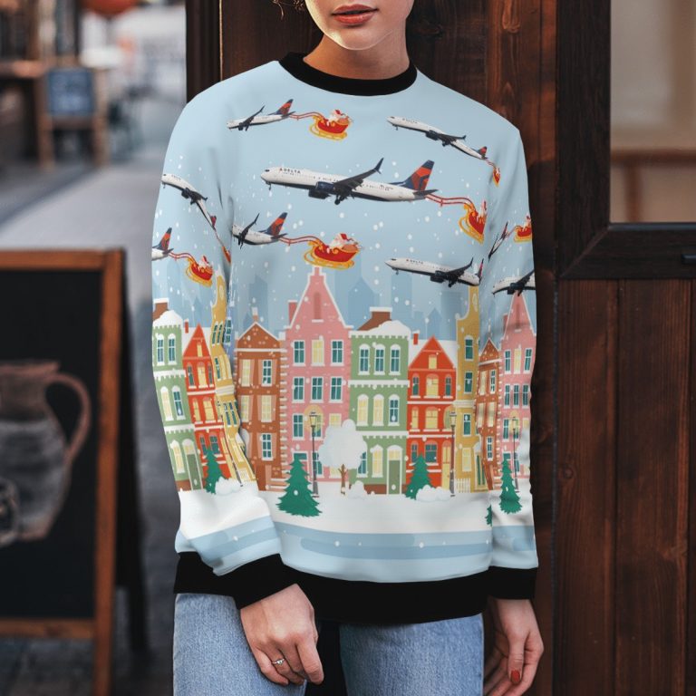 Delta Air Lines Boeing 737 900ER Christmas sweater sweatshirt 4