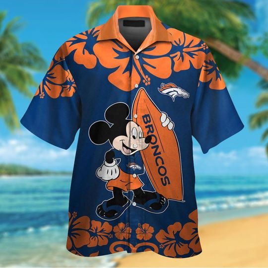 Denver Broncos Mickey Mouse Hawaiian ShirtShort1