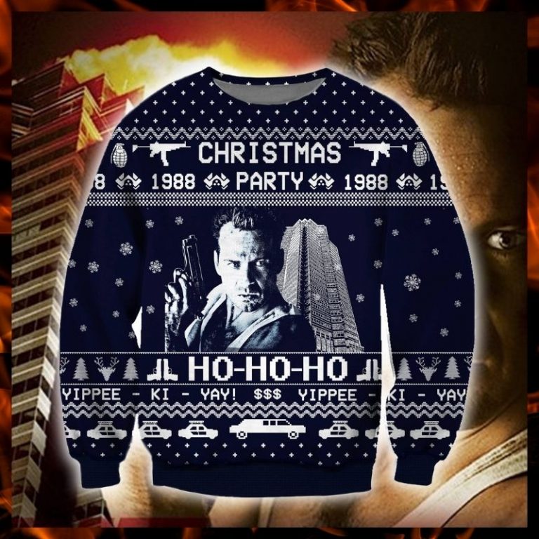 Die hard Christmas movie 1988 party ugly sweater sweatshirt 3