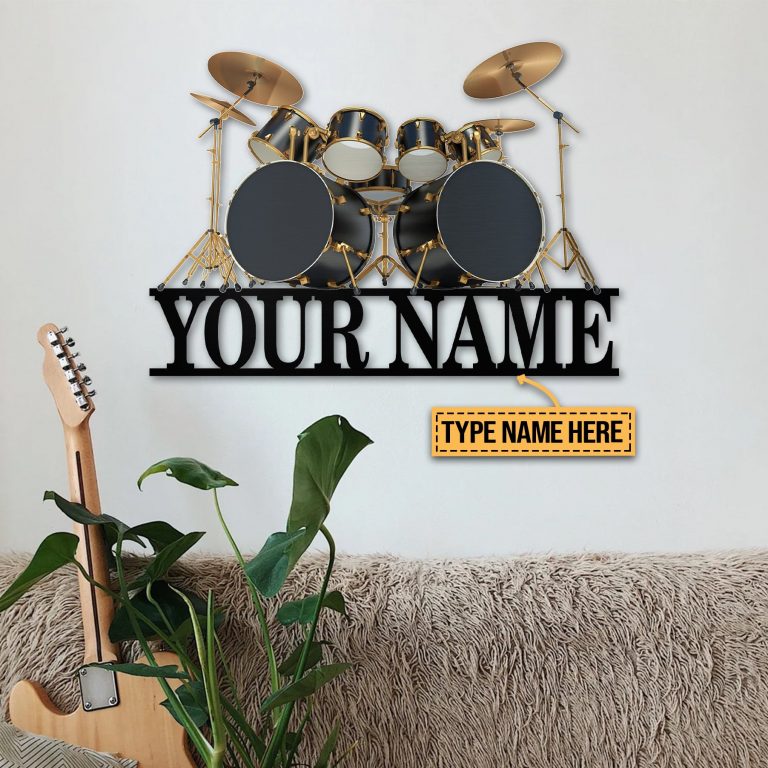 Drum kit custom personalized name metal sign 2