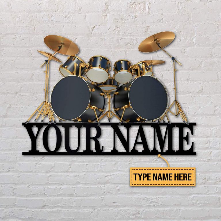 Drum kit custom personalized name metal sign