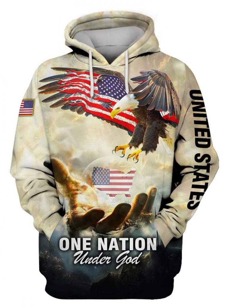 Eagle American flag one nation under god 3d shirt hoodie 1
