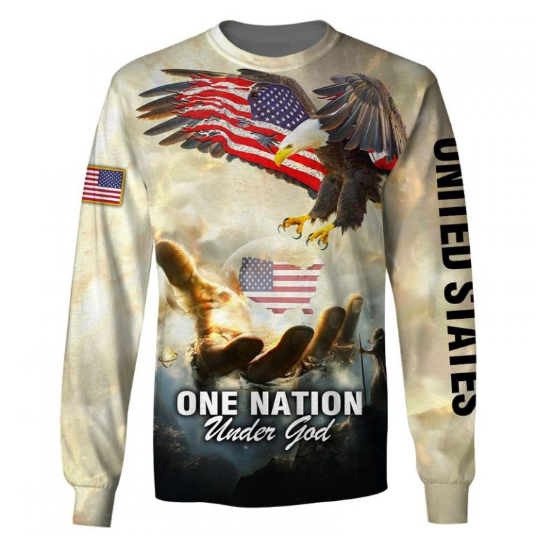 Eagle American flag one nation under god 3d shirt hoodie 3