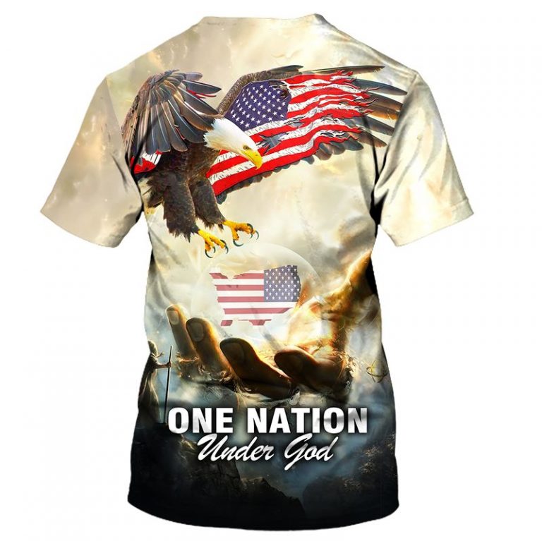 Eagle American flag one nation under god 3d shirt hoodie 5