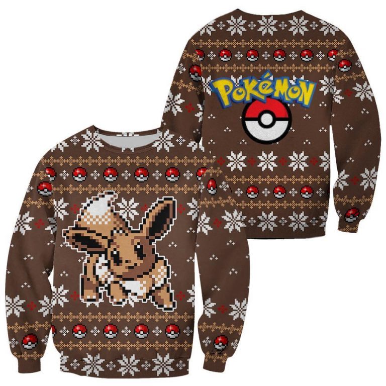 Eevee Pokemon pokeball sweater, sweatshirt 1 Eevee Pokemon pokeball sweater sweatshirt 1