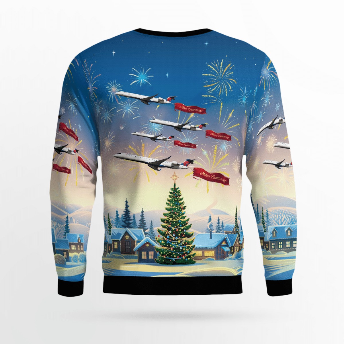 Endeavor Air Bombardier CRJ 900LR Christmas sweater, sweatshirt 3 Endeavor Air Bombardier CRJ 900LR Christmas sweater sweatshirt 2
