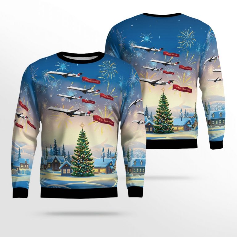 Endeavor Air Bombardier CRJ 900LR Christmas sweater, sweatshirt Endeavor Air Bombardier CRJ 900LR Christmas sweater sweatshirt
