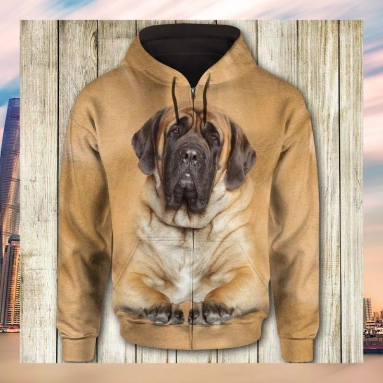 English Mastiff face All Over Print 3d hoodie zip hoodie 3