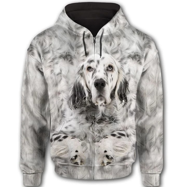 English Setter face 3d All Over Print Hoodie 1